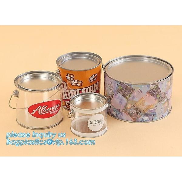 1 gallon clear plastic paint cans for packaging,Plastic Food Grade Clear PET Can Round Food Storage Container Screw Lid
