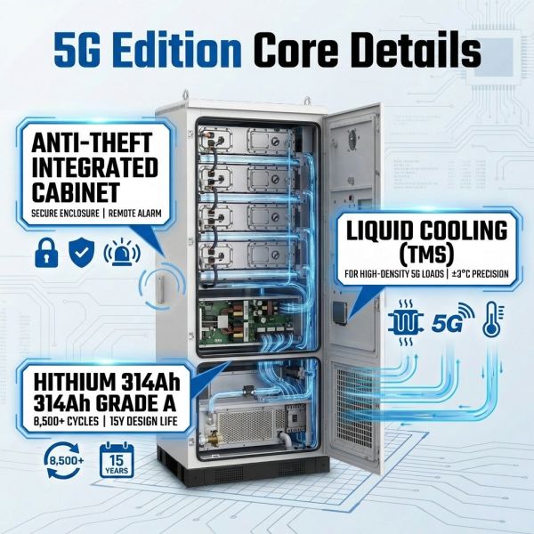 5G Telecom Base Station BESS 125kW 261kWh Solar Storage Diesel Replacement Power Solution
