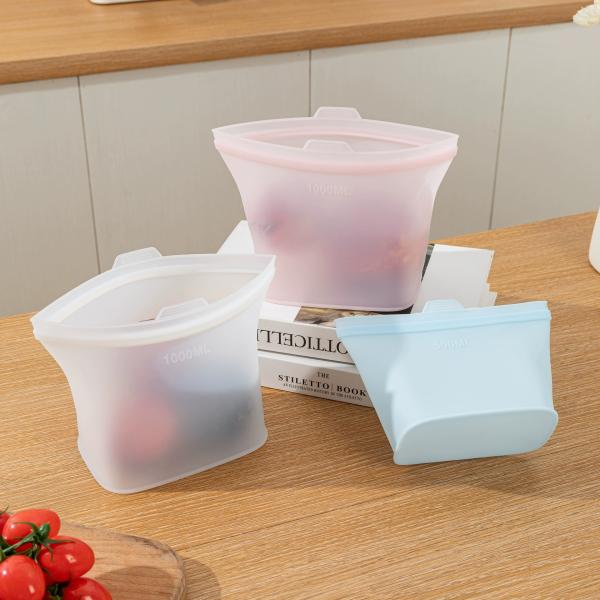 Eco-Friendly And Sustainable Silicone Food Storage Bags Featuring Airtight Seals, Heat Resistance, And Easy Cleaning – Ideal For Storing Snacks, Leftovers, Marinating, Travel Use, And Helping You Save