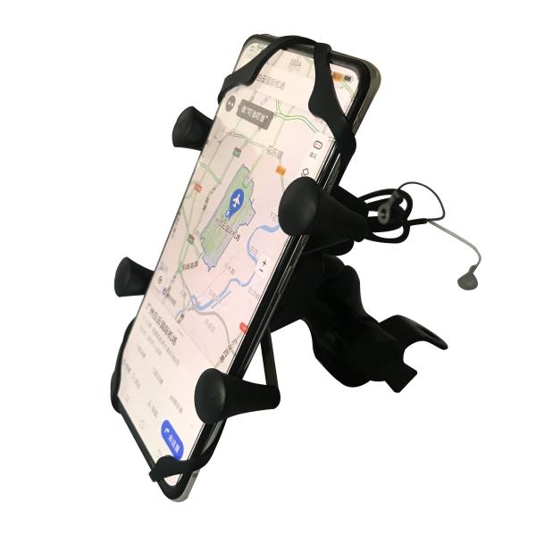 3-6.5 Inch Gps Phone Holder , 5V 2.5A Wireless Charging Motorcycle Phone Mount