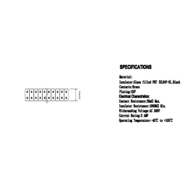 Single Row Male Pin Header Connector 6 Pin Black Plastic Body
