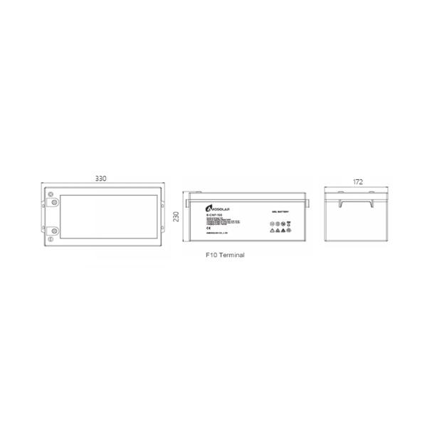 Свинцово-кислотная батарея 12 Вт 100 Ач 150 Ач 200 Ач 250 Ач с глубоким циклом солнечной батареи с длительным сроком службы