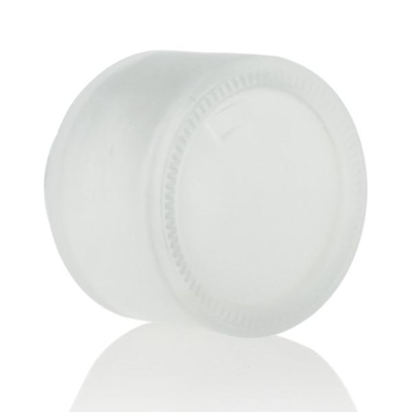 Frasco branco alto do creme do vidro 50g geado com a tampa acrílica luxuosa do ouro