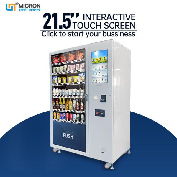 Intelligent Backend System Card Reader Snack Food Vending Machine With Adjustable Cooling System
