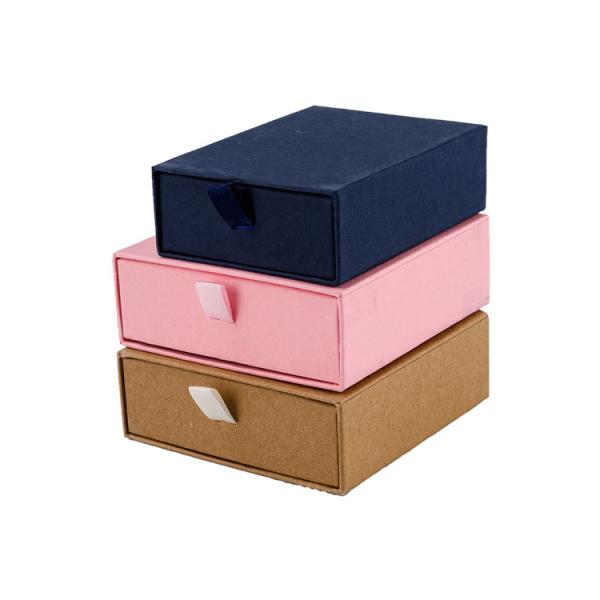 Logotipo personalizado Cajas de joyería corredera rosa para pendientes Pulseras de papel Tipo de papel recubierto