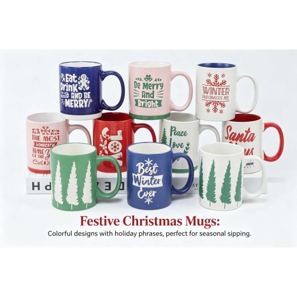 ☕ Festive Winter & Christmas Ceramic Mug Collection