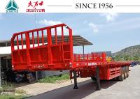 Remolque de plataforma plana de 3 ejes Q345B de 40 toneladas con pared frontal