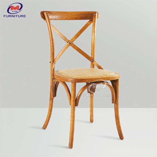 SGS Wedding Outdoor Event X Cross Back Wooden Chair With Cushion