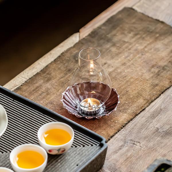 Custom Logo Clear Borosilicate Glass Candlestick