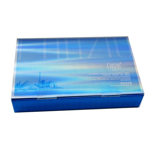 ISO9001 Cosmetic Packaging Boxes Holographic Flap Lid One Piece Facial Masks Box