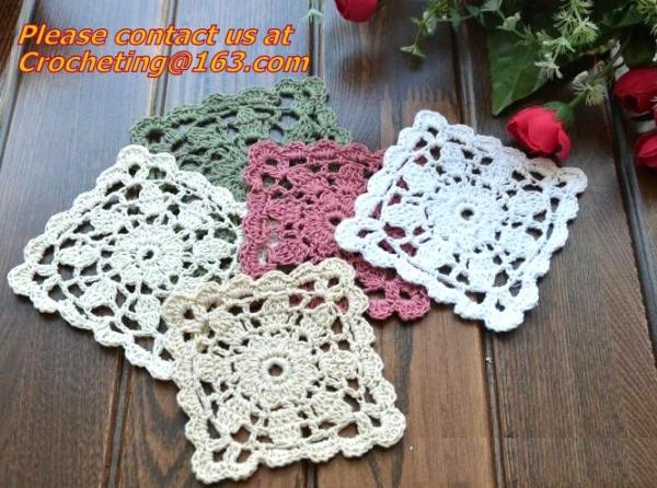 Assorted color handmade crochet Crocheted Doilies for wedding, Crochet Doily, doily, cup