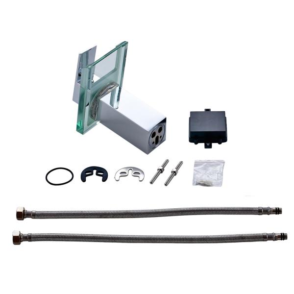 Contemporary 3 Color Change Bathroom Basin Faucets For Hotel Use , CE Certified