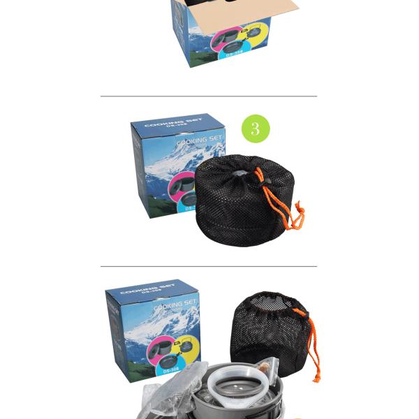 Factory TOP Seller Outdoor Camping Cookware Mess Kit Portable Picnic Pot Pan Camping Cooking Set For Out Door Hiking