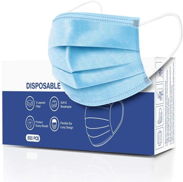 Medical Usage 3 Ply Disposable Face Mask Protection Meltblown 17.5*9.5cm