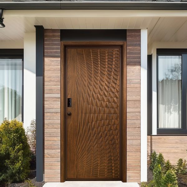 Modern Anti Theft Automatic Entrance Door Steel Villa Door Secure Entry Door