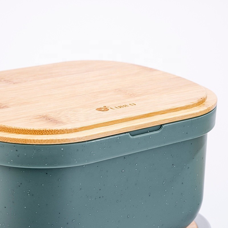 On the Go Colorful Large Capacity Plastic Customization 2 in 1 Mixing Salad Bowl