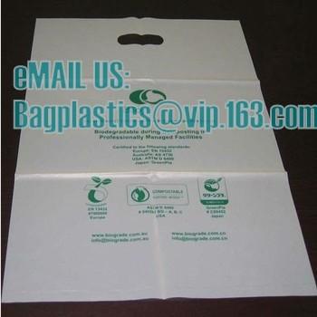 compostable custom printed t-shirt plastic bag with own logo, cornstarch made 100% biodegradable