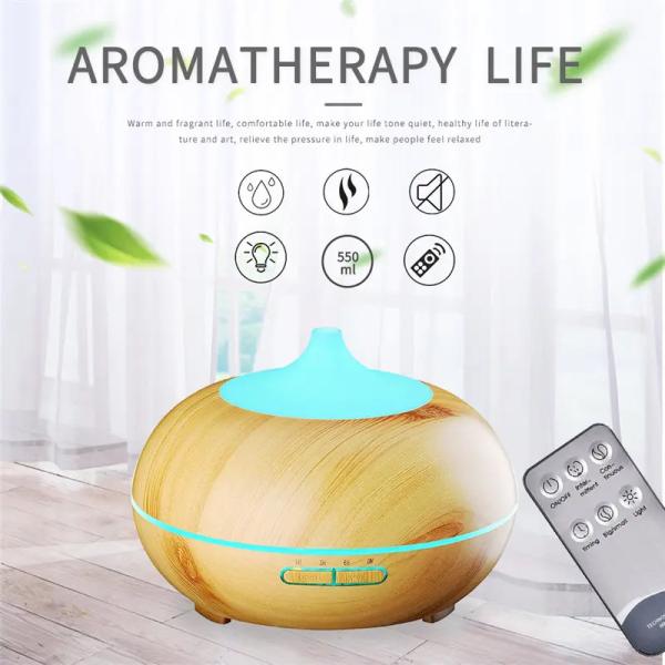 500 ml de grande capacidade difusor de aromas ultra-sônicos Aromaterapia controle remoto Óleos essenciais silenciosos Umidificador de ar