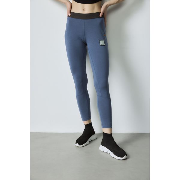Slate Blue Yoga Wear High Waist 107cm - 112cm Tank Top Set Black Ribbed