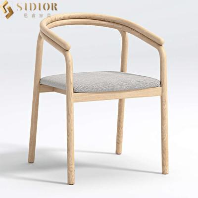 Comfortable Modern Solid Wood Dining Chairs 60cm Width Fabric Upholstery Chair