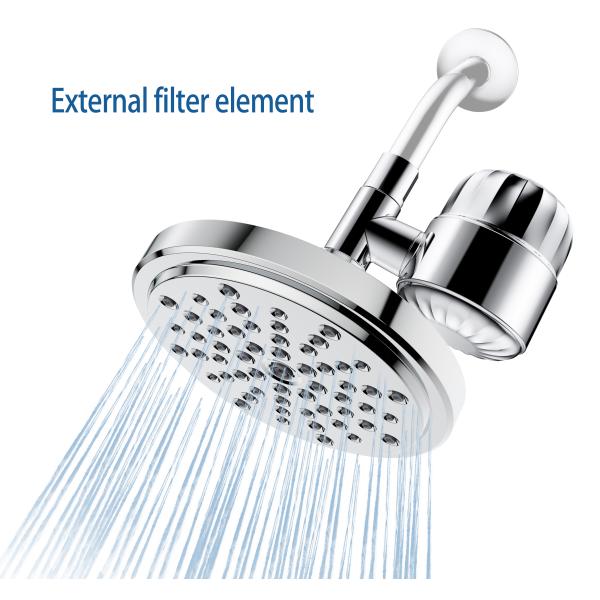 Bathroom Equipment with ABS Plastic Chromed Overhead Shower Head and Filter