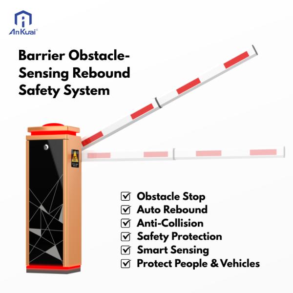 AnKuai AKS580 BLDC 220V Stainless Steel Barrier Gate with LED Arm Boom