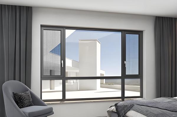 Black Thermal Insulation Casement Window JZG50 Commercial Aluminum Casement Windows