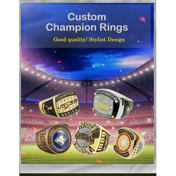 Gold Plated Customized Championship Ring , Basketball Fantasy Championship Ring