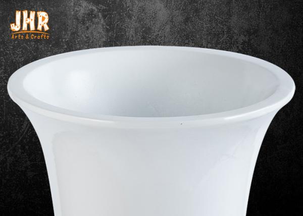 Classic Trumpet Glossy White Fiberglass Planters Floor Vases For Home Hotel Wedding