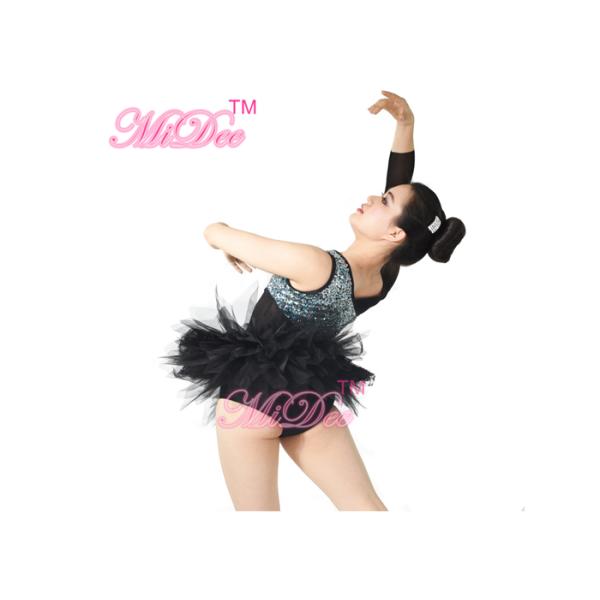 Single Sleeve Sequin Chest Lace Skirt Ballet Performance Costumes For Competition