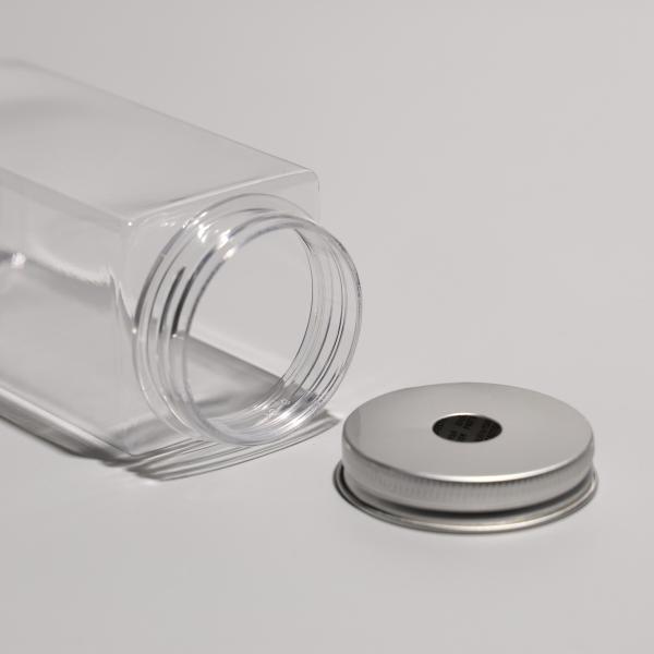 Custom 500ML Clear Empty PET Bottle Aluminum Lid Plastic PET Drink Bottles Shatterproof