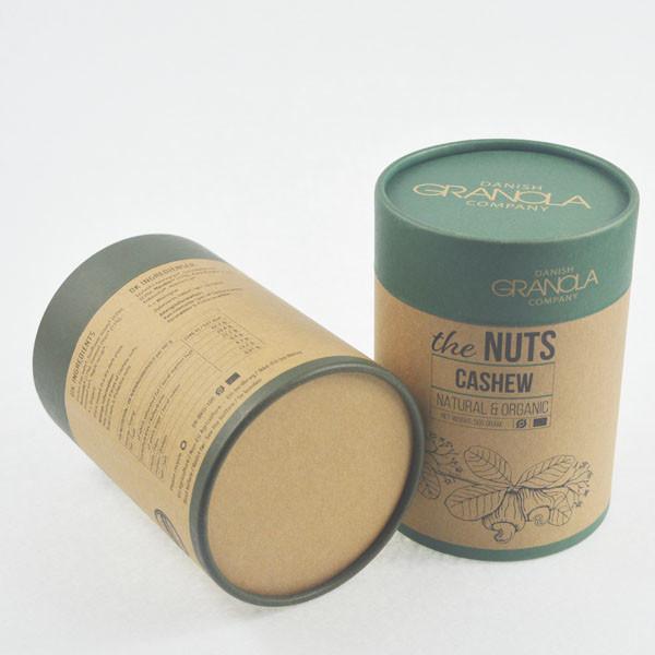 White Cardboard Dried Fruit SGS Kraft Tube Packaging