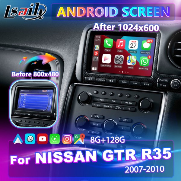 Lsailt 7 Inches Android Multimedia Replacement HD Screen for Nissan GTR R35 GT-R JDM 2008-2010