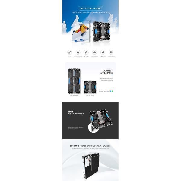 Сцена фоновый светодиодный видеостенный дисплей 500x500 мм Внутренний Внешний P2.6 P2.9 P3.91 P4.8