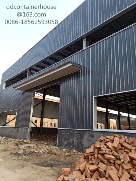 Large Size Steel Structure Warehouse Prefab Steel Warehouse SA 2.5 Shot Blasting Grade