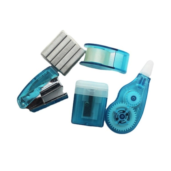 Wholesale High Quality Cute Color Correction Tape Stapler Sharpener Stationery Set for Students