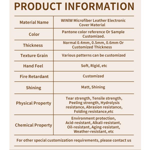 0.4mm Hydrolysis Resistance Pu Leatherette Material For Tech Accessories