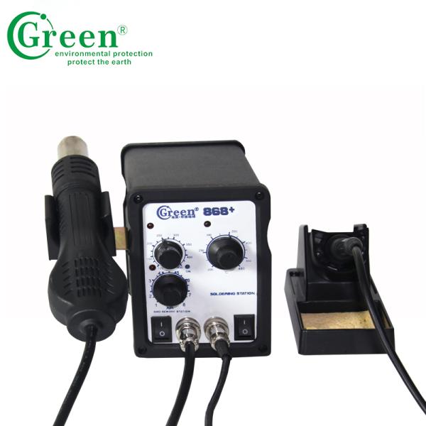 Two In One Hot Air Rework Soldering Station With Brushless Fan Soft Wind Green 868
