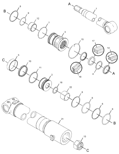 CA4157472 415-7472 комплект для ремонта уплотнения 4157472 цилиндров приспосабливает набор уплотнений масла CR C-A-T E308D E308D