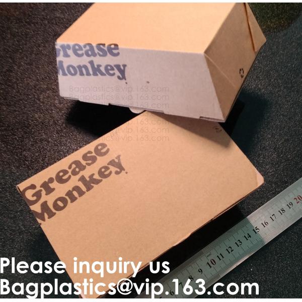 Disposable F Flute Corrugated Kraft Paper Food Tray For Hot Dog Burger Fries Triangle Packaging Pizza Box, Bagease, Bagp