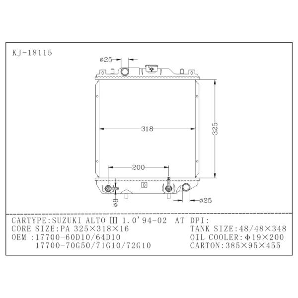 Plastic Water tank for Auto Radiator Parts Suzuki Alto III 1.0 1994 2002 AT
