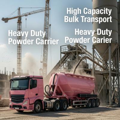 Bulk Cement Tank Truck / Dry Bulk Trucking Transportation Vehicle 371HP 12 Wheels
