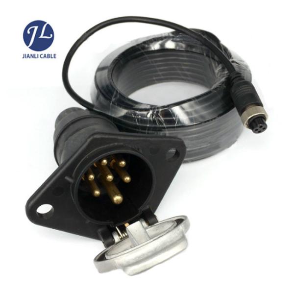 Water Resistant Vision Systems Cable / Trailer Lighting Board Extension Cable 7 Pin Male Female Socket