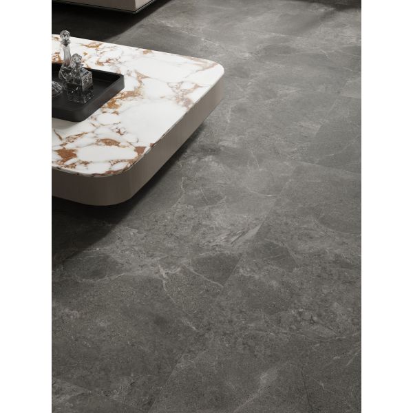 Stylish Grey Coffee Living Room Floor Tiles Moisture Proof Customization