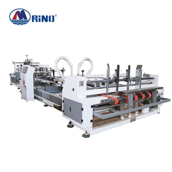 PLC Control Carton Box Folding Gluing Machine Automatic