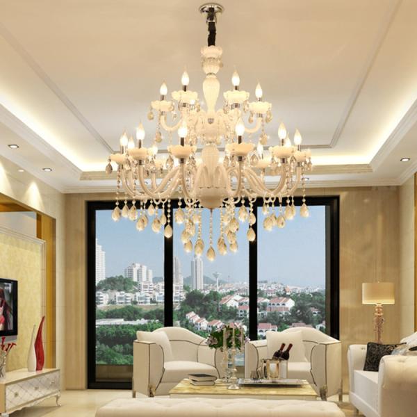 360 Degree Beam Angle 950*900mm Indoor E14 Screw Crystal Candle Chandelier