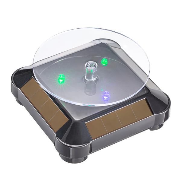 Led Light Solar Rotating Display Stand With Solar Battery Powered 2-4RPM Speed