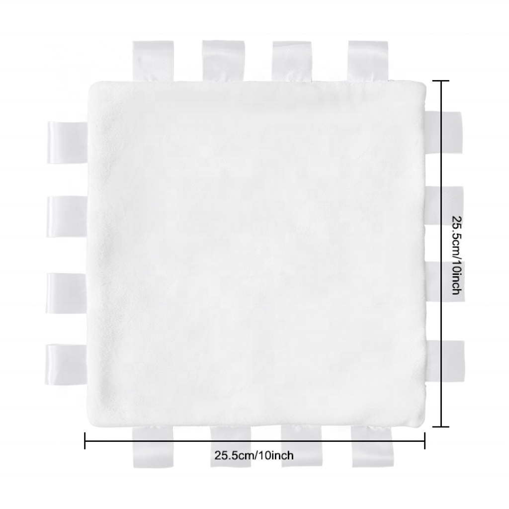 Baby Gift Ideas Personalized 3D Dot Minky Taggy Blanket Knitted Animal Pattern Sublimation Plush Blanket With Ribbon Tags