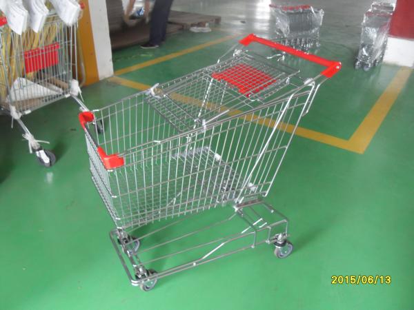 125L Supermarket Shopping Trolley , American Baby Seat Wheeled Shopping Cart