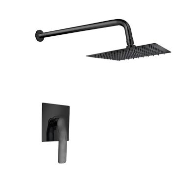 Máquina de misturar banho ou chuveiro em parede, de alavanca única, de bronze, de banho, preto, mate, chuveiro de cabeça, frio e quente, OEM